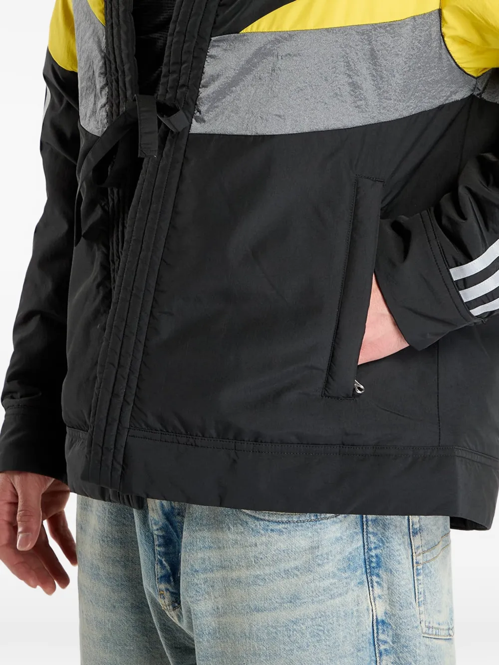 adidas x Brain Dead jack met gestreept detail Zwart