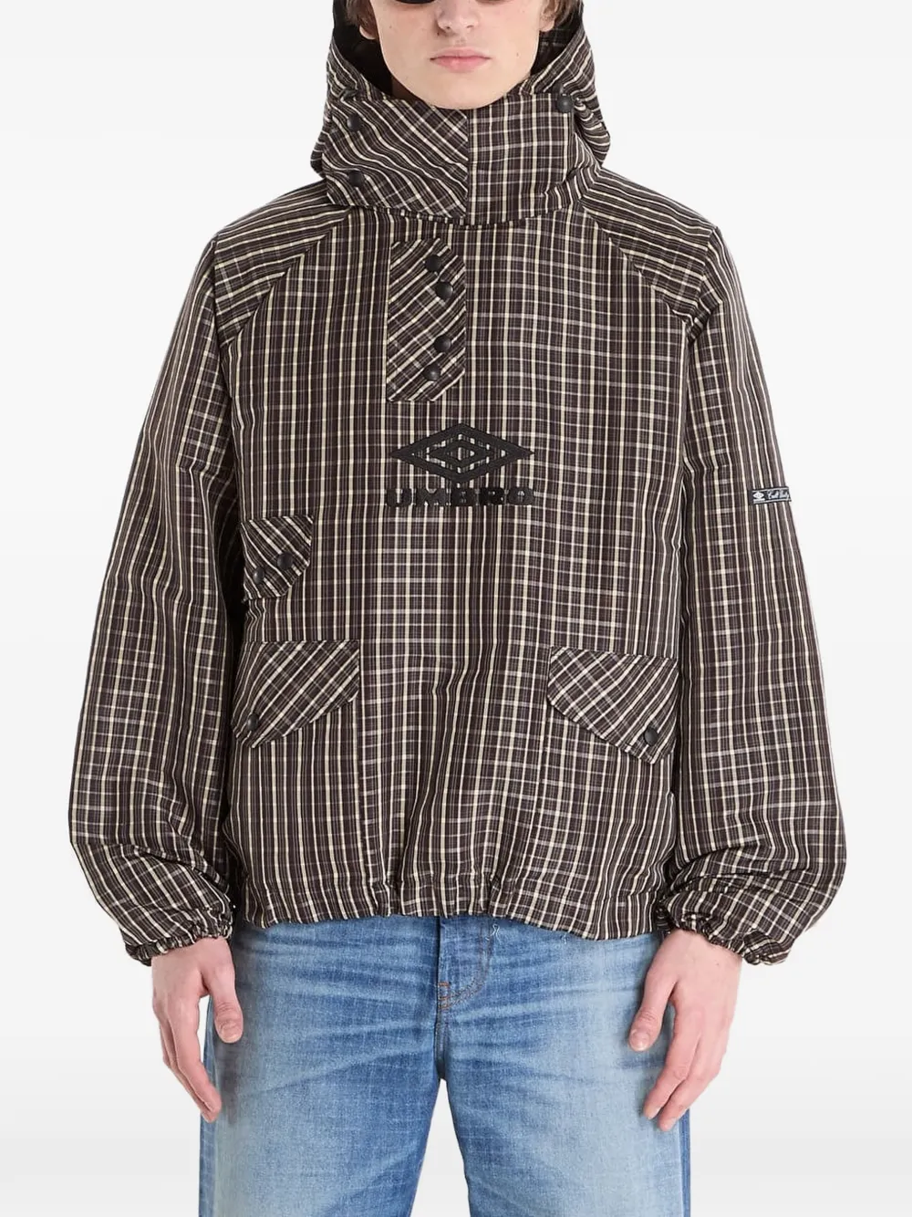 UMBRO チェック フーデッド ジャケット | ブラウン | FARFETCH JP
