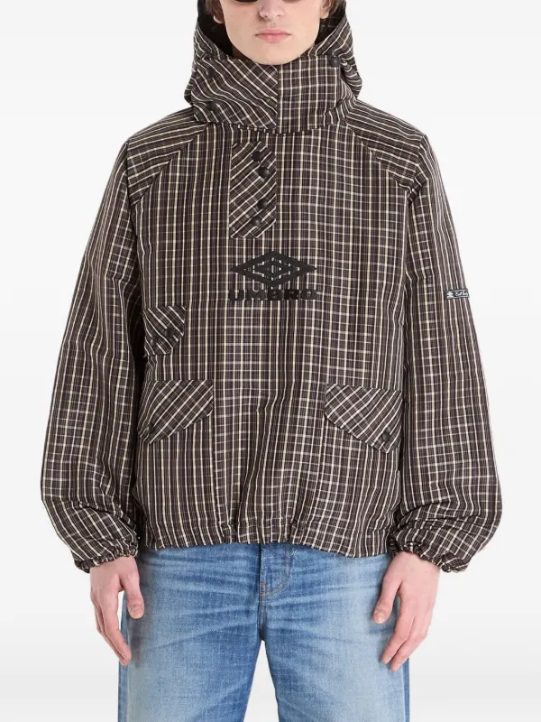 UMBRO チェック フーデッド ジャケット | ブラウン | FARFETCH JP