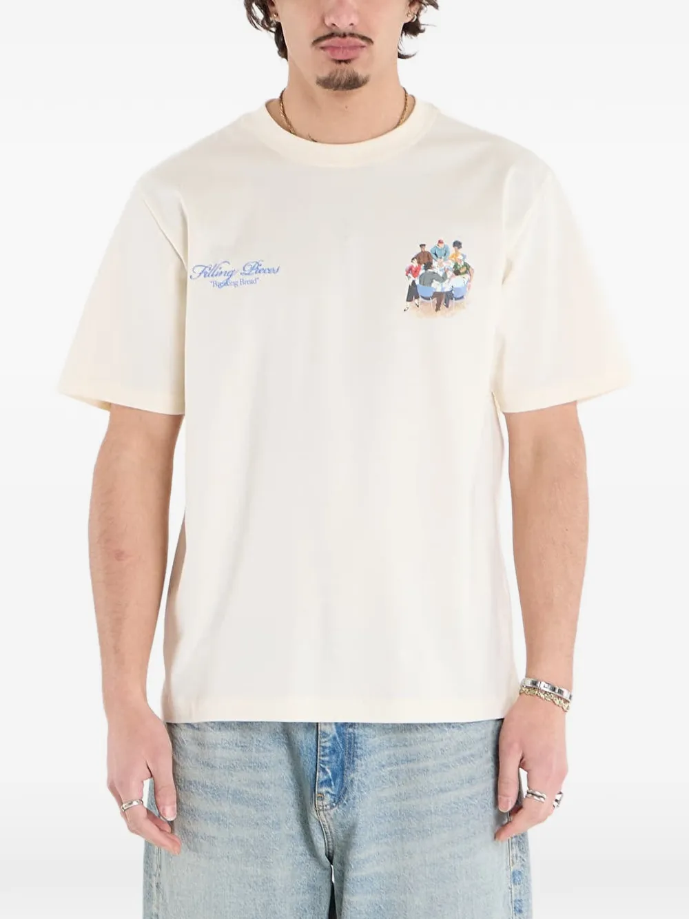 Filling Pieces logo-print T-shirt - Toni neutri