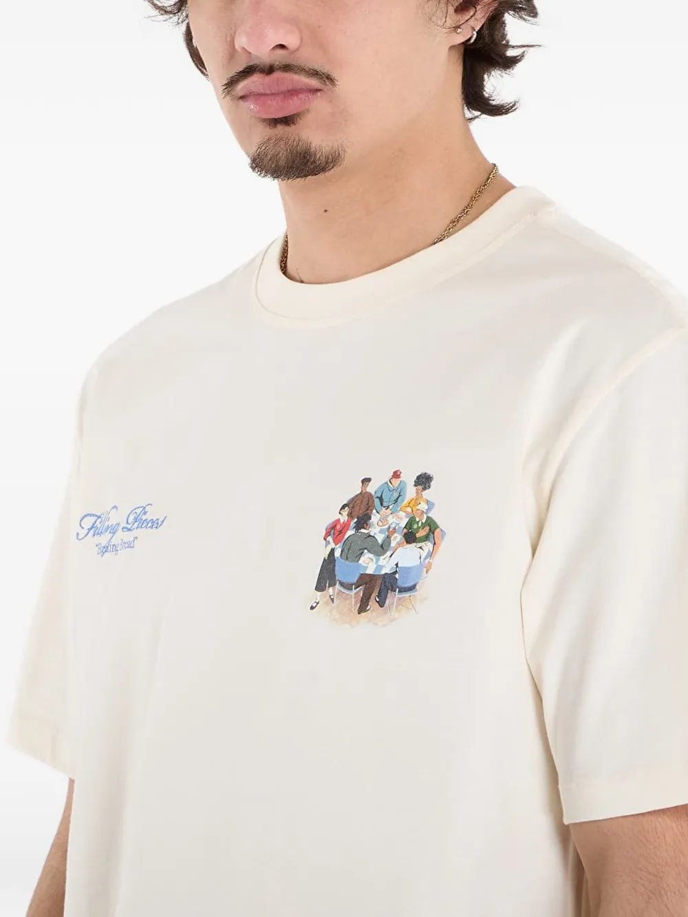 Filling Pieces T-shirt met logoprint Beige