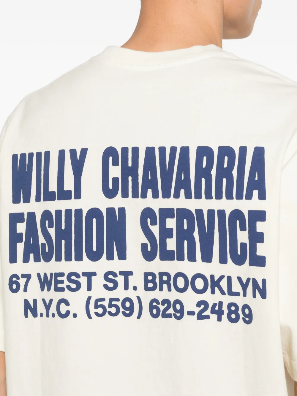 Willy Chavarria T-shirt met korte mouwen en grafische print Beige