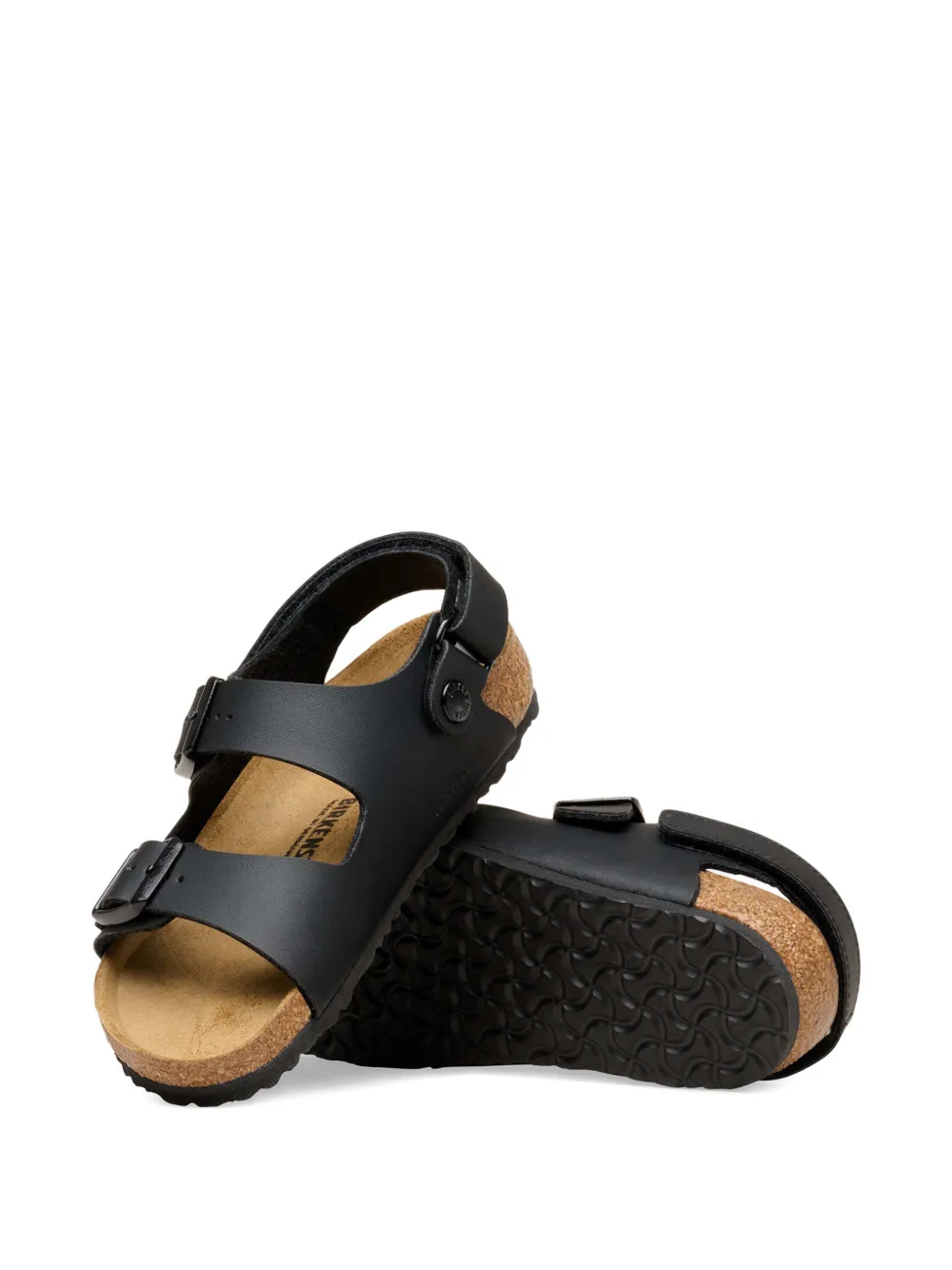 Birkenstock Kids Milano AS buckle-strap slingback sandals Zwart