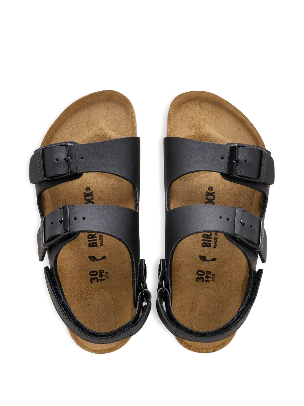 Birkenstock Kids Milano AS buckle-strap slingback sandals Zwart