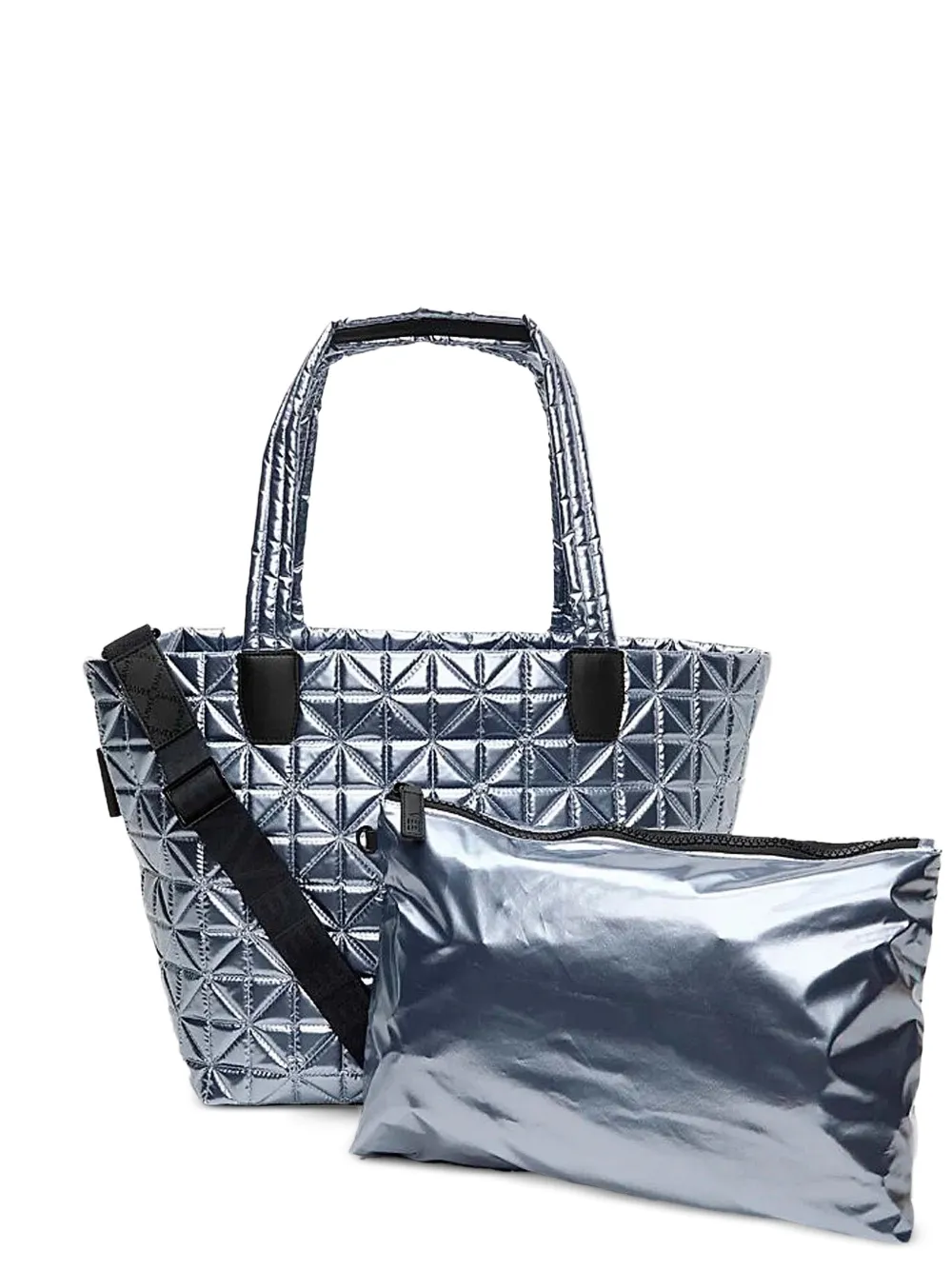 VeeCollective quilted metallic tote bag - Blu