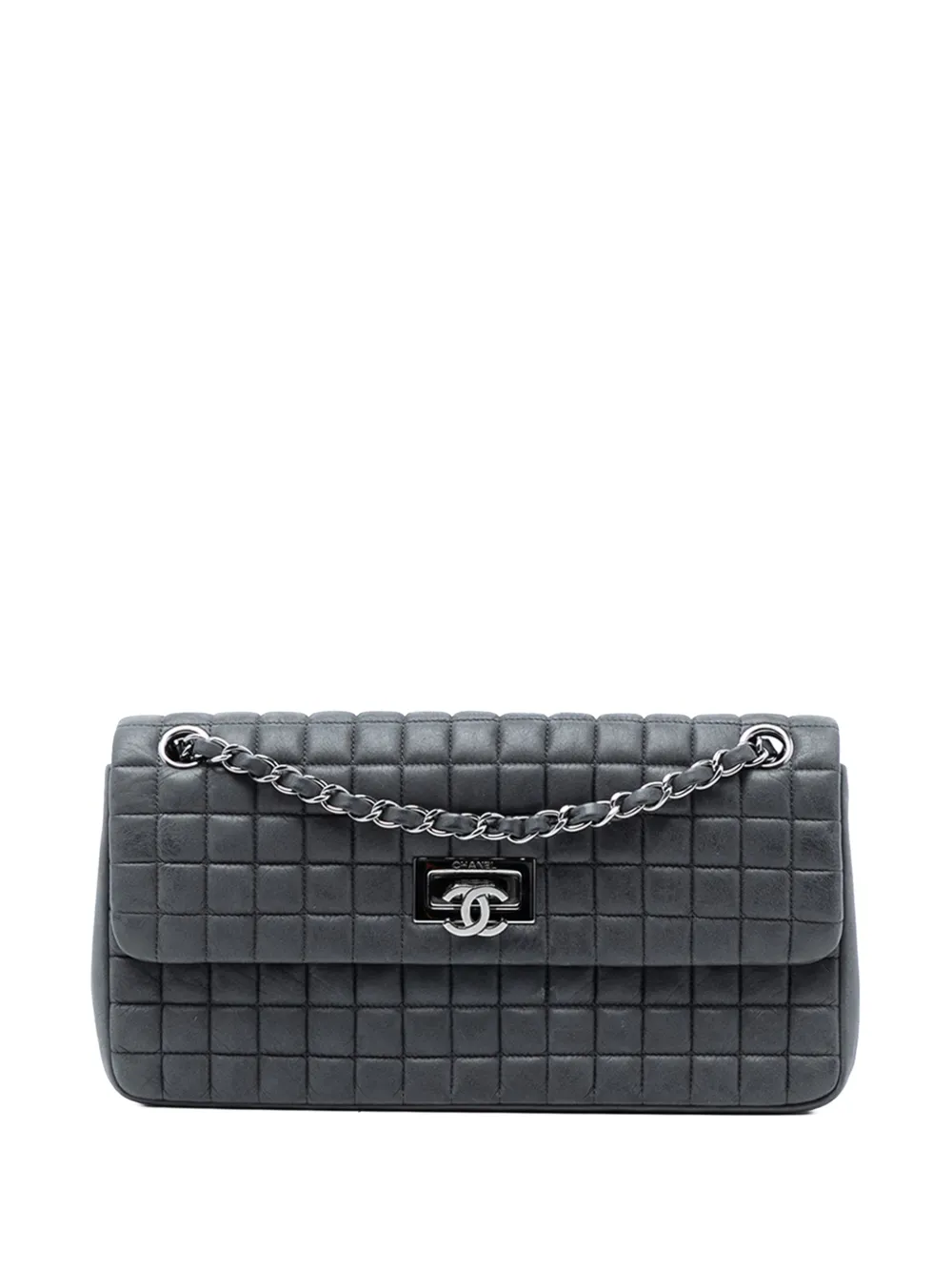 CHANEL Pre-Owned 2014-2015 Chocolate Bar Iridescent Calfskin Bubble Flap shoulder bag - Grigio