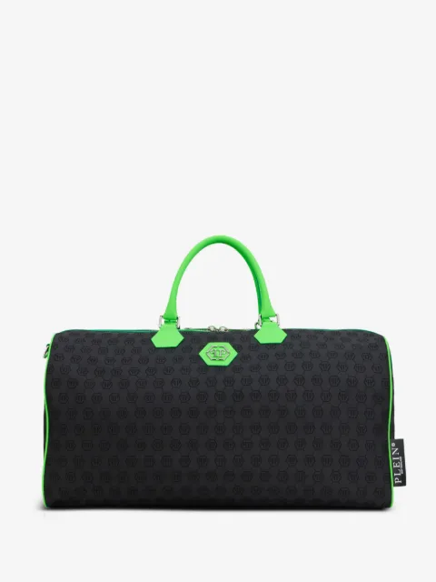Philipp Plein bolsa de fin de semana con monograma en jacquard
