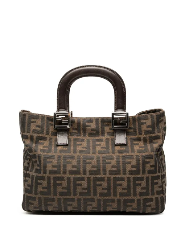 Fendi Pre-owned 20th Century Small Zucca Canvas Twins Tote Bag in Brown