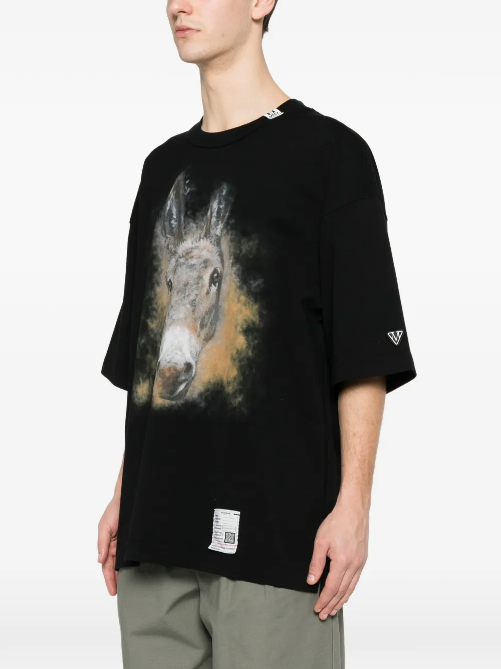 Maison MIHARA YASUHIRO T-shirt met dierenprint Zwart