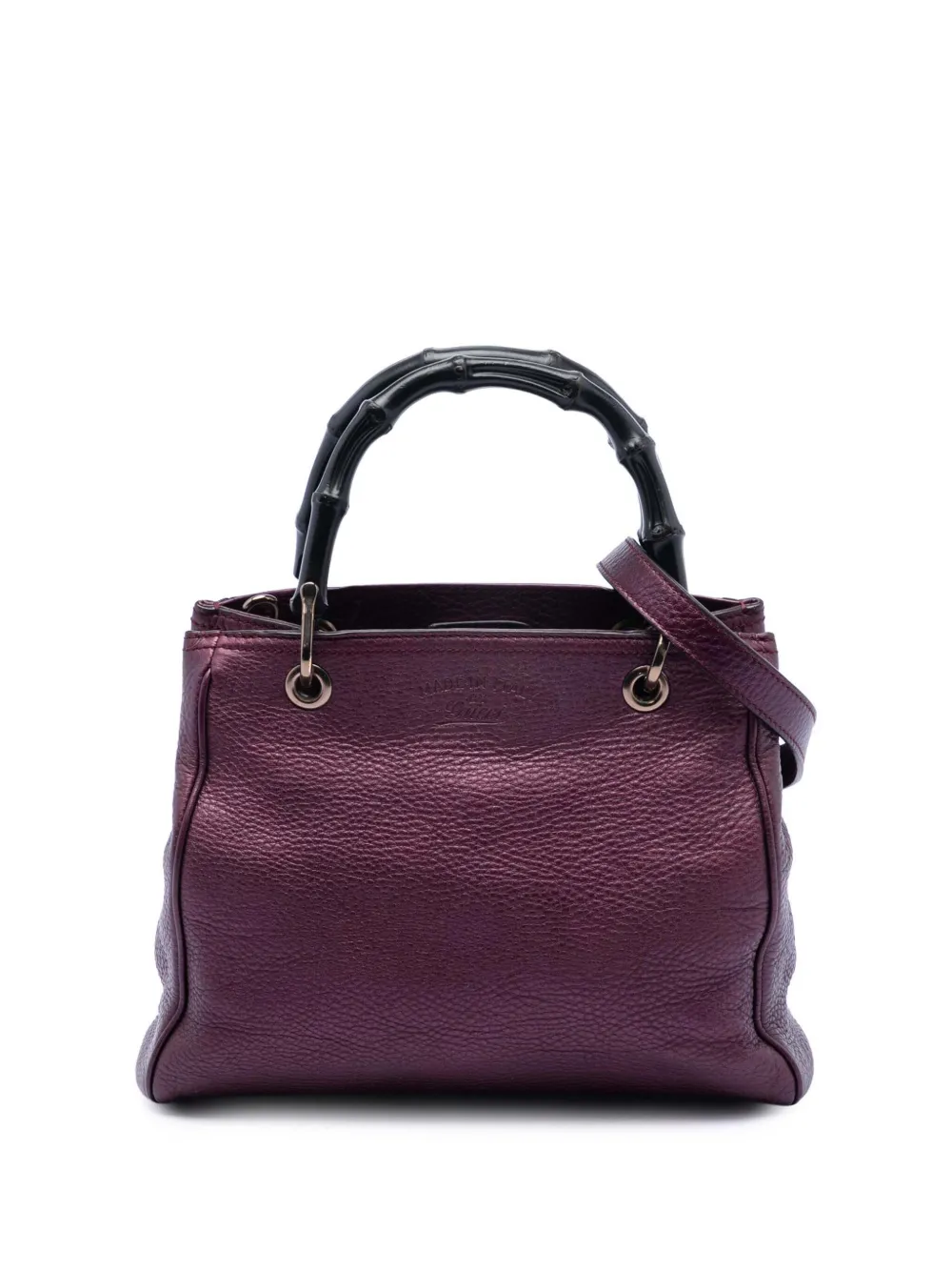 Gucci Pre-Owned 2016-2026 Small Metallic Calfskin Bamboo Shopper satchel - Viola