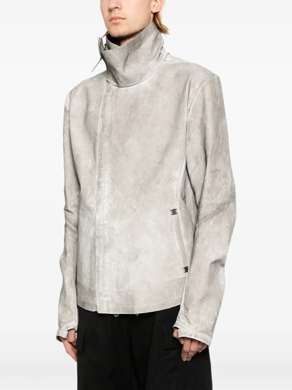Isaac Sellam Experience Imparable Tamlud Leather Jacket | Grey