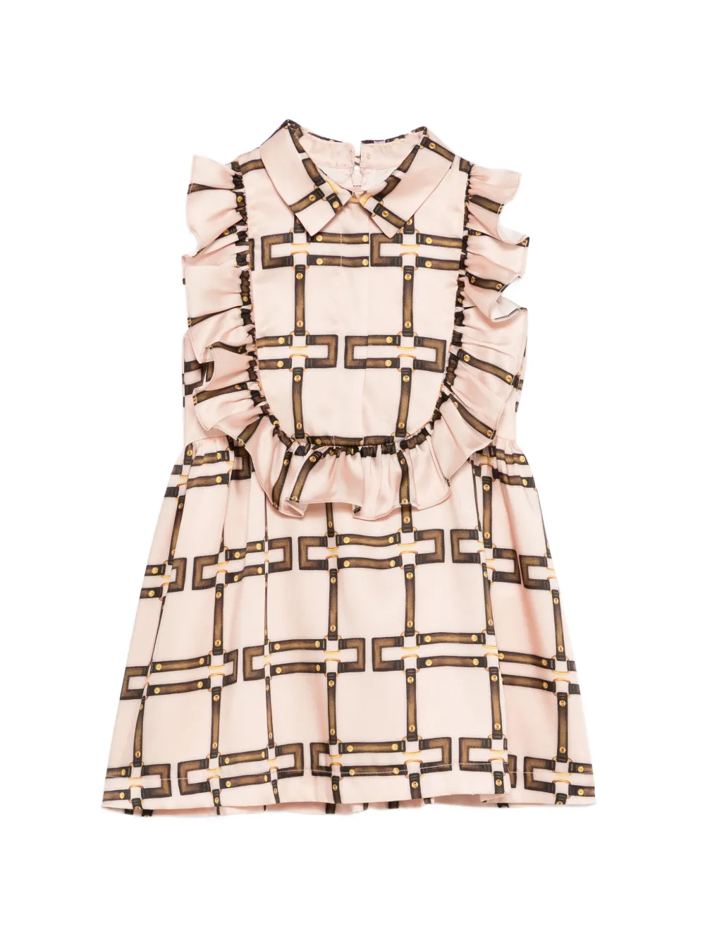 Elisabetta Franchi La Mia Bambina ruffled printed dress - Toni neutri