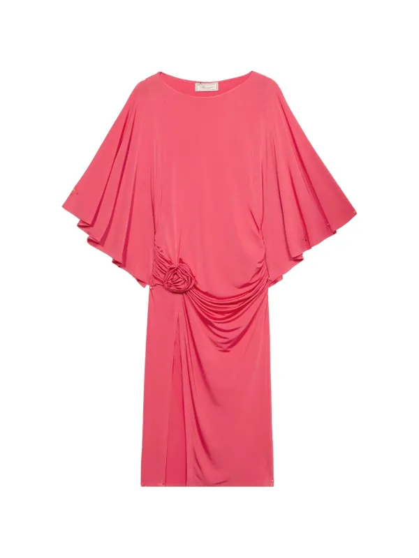 Blumarine flower-appliqu Midi Dress | Pink | FARFETCH