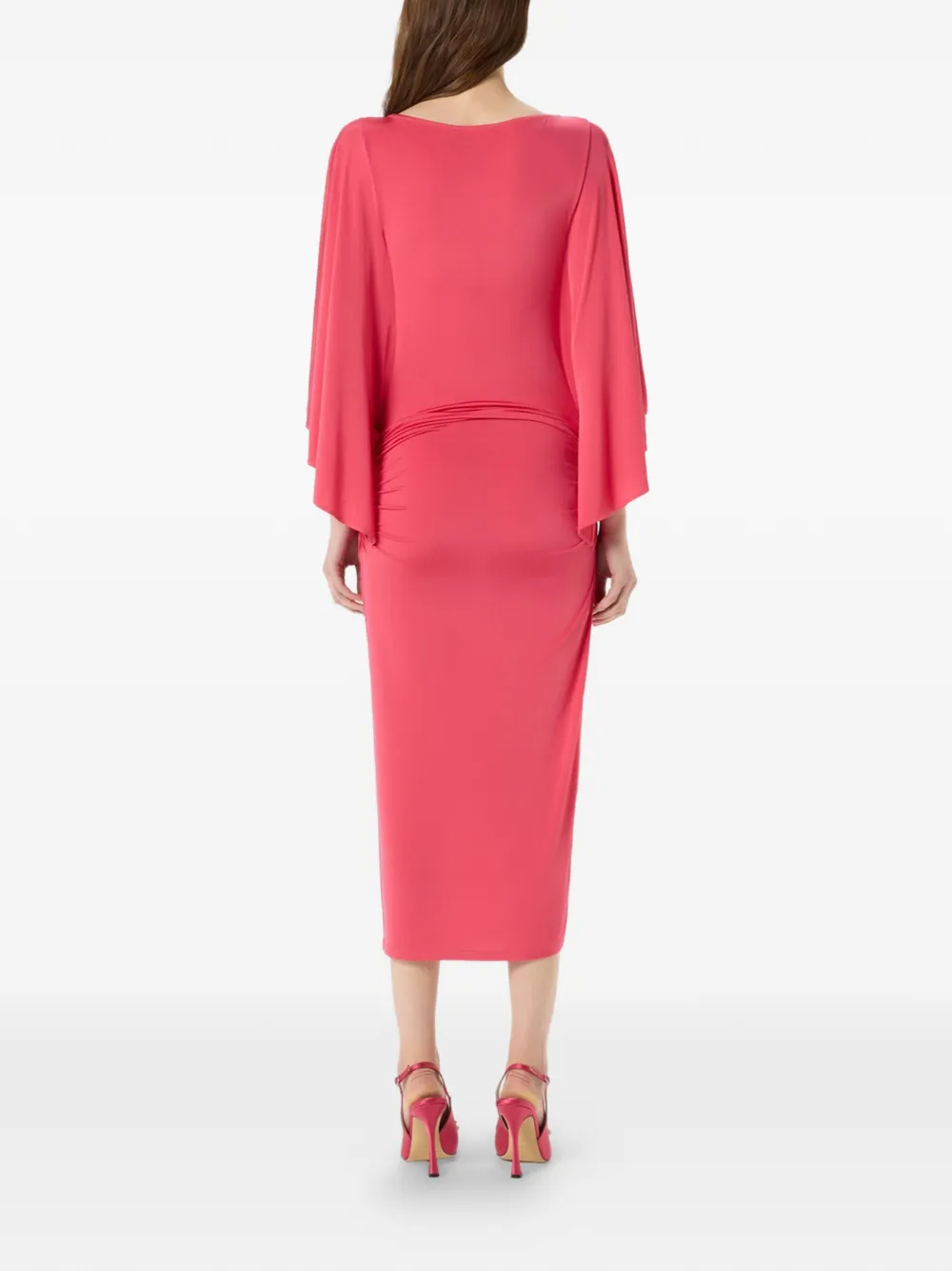 Blumarine Midi-jurk met bloem-applicatie Roze