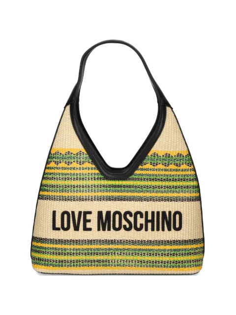Love Moschino bolsa de hombro capitonada con motivo de rayas