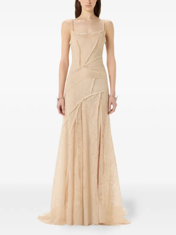 Blumarine Lace Maxi Dress | Neutrals | FARFETCH