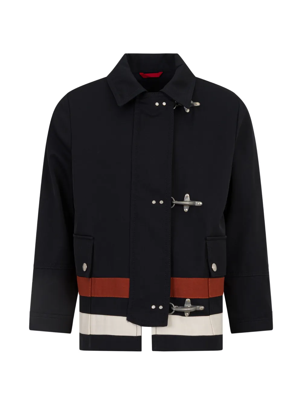 Fay Kids toggle striped jacket - Blu