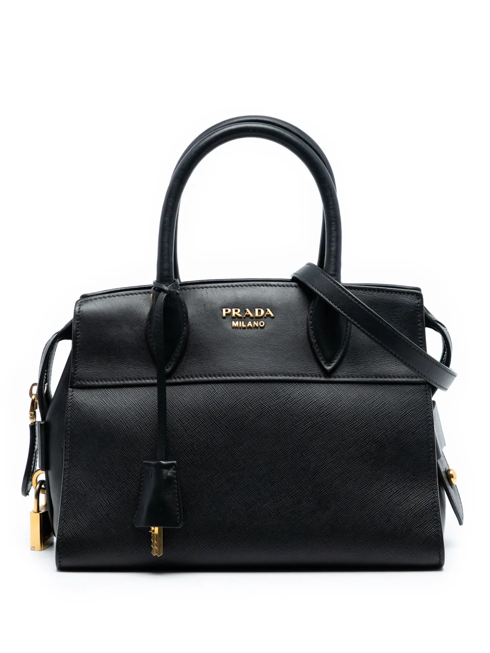 Prada Pre-Owned 2010-2025 Small Saffiano and City Calf Esplanade satchel - Nero