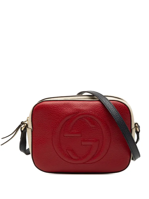 Gucci Pre-owned 2000-2015 Small Tricolor Leather Soho Disco Crossbody Bag in Red