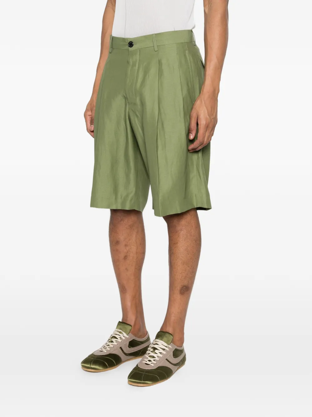 Laneus Geplooide shorts Groen