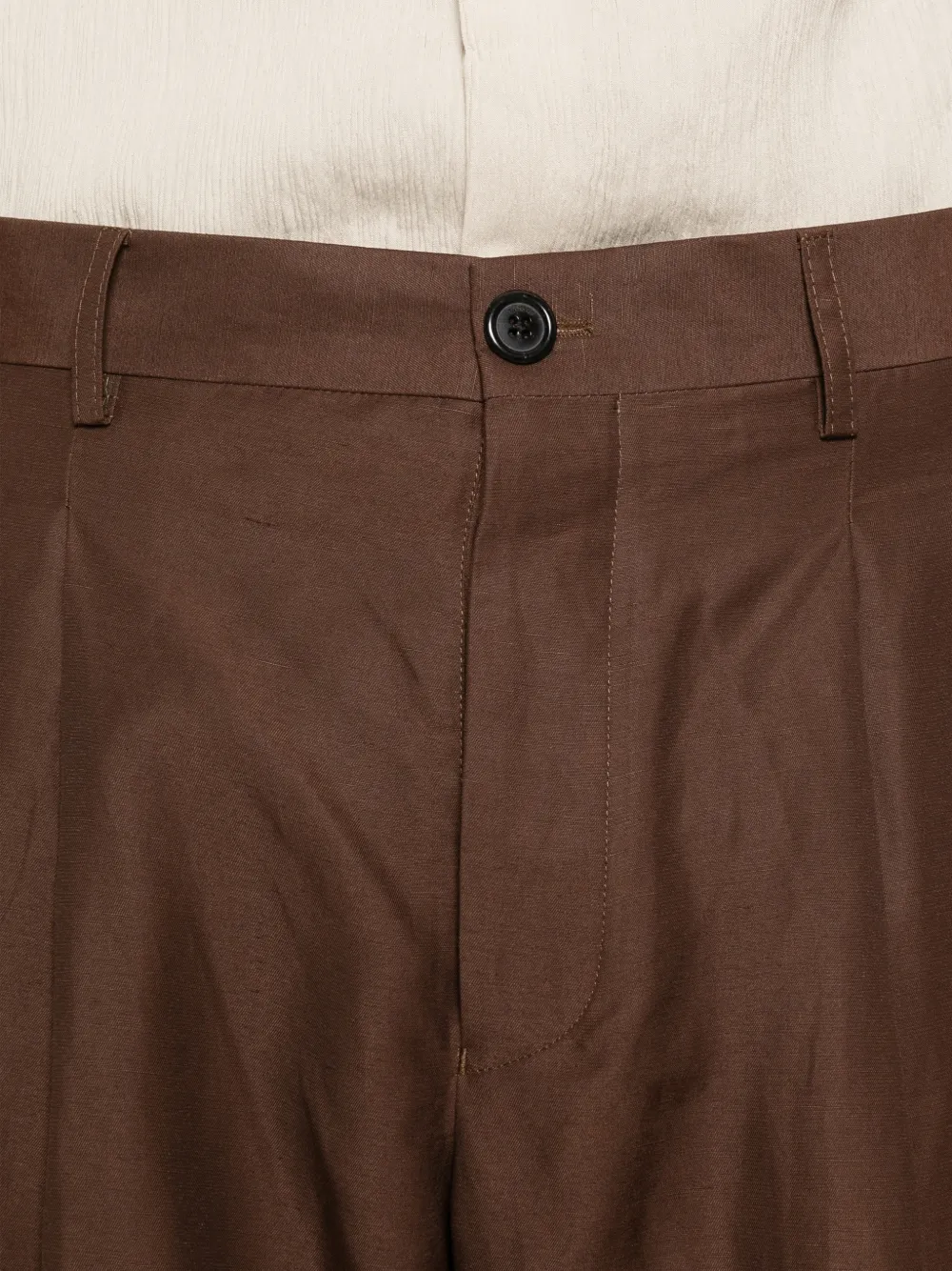 Laneus Geplooide shorts Bruin