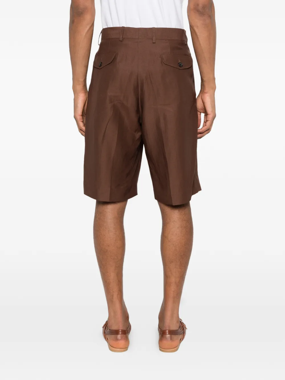 Laneus Geplooide shorts Bruin