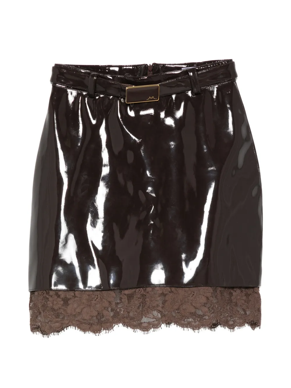 Rowen Rose belted lace mini skirt - Marrone
