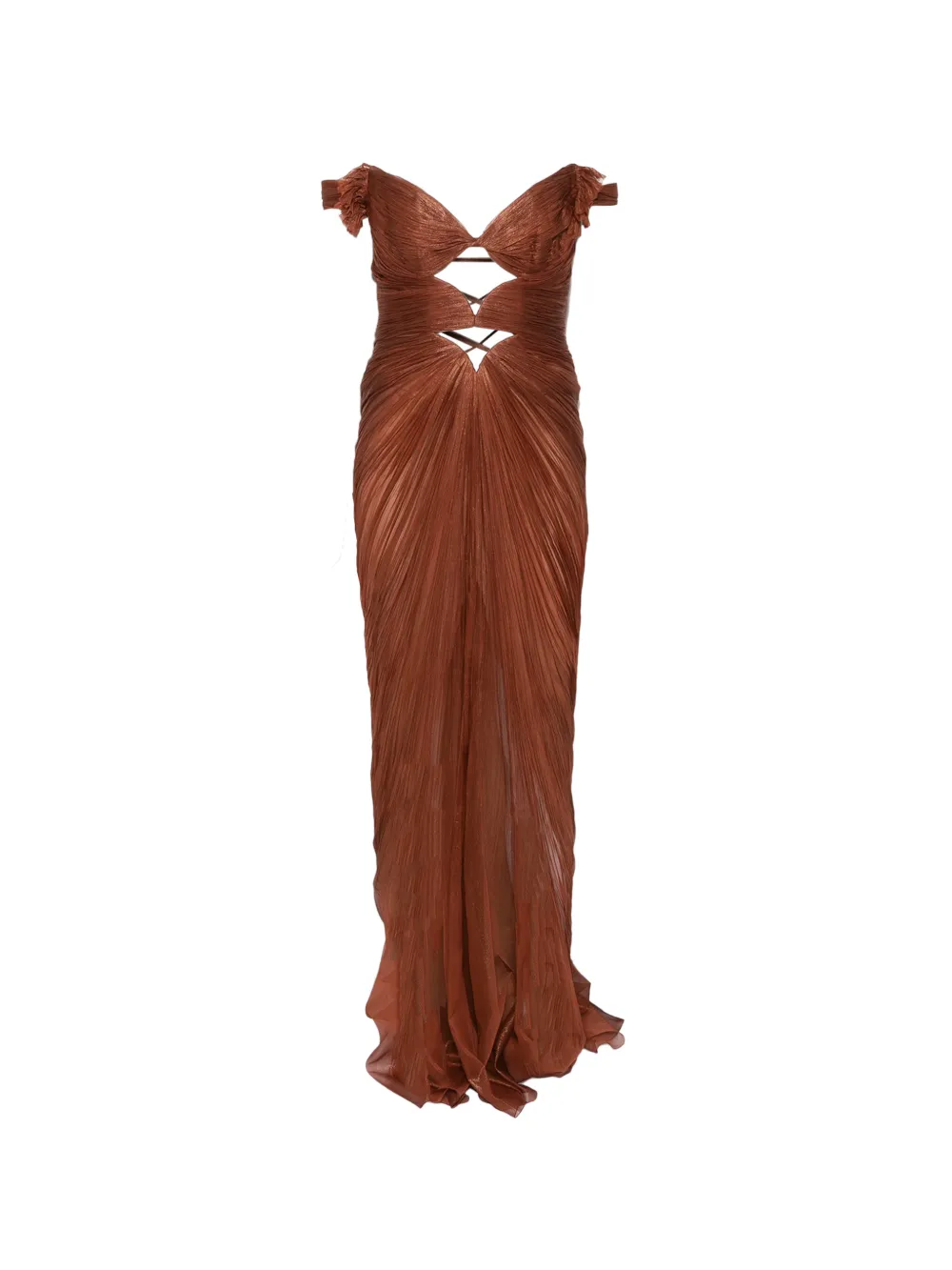 Maria Lucia Hohan Catarina plissé-effect maxi dress - Marrone