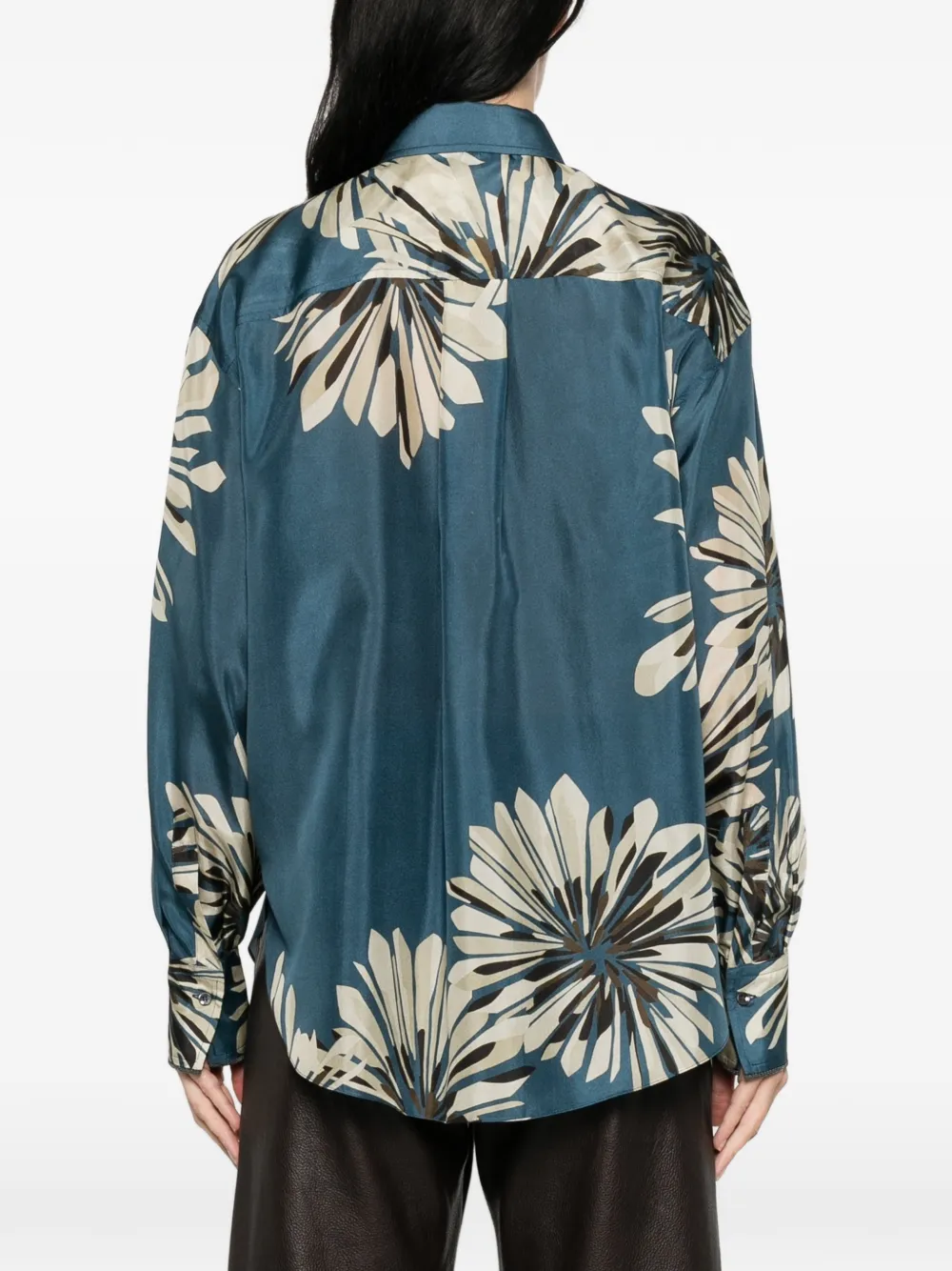 Brunello Cucinelli Blouse met bloemenprint Blauw