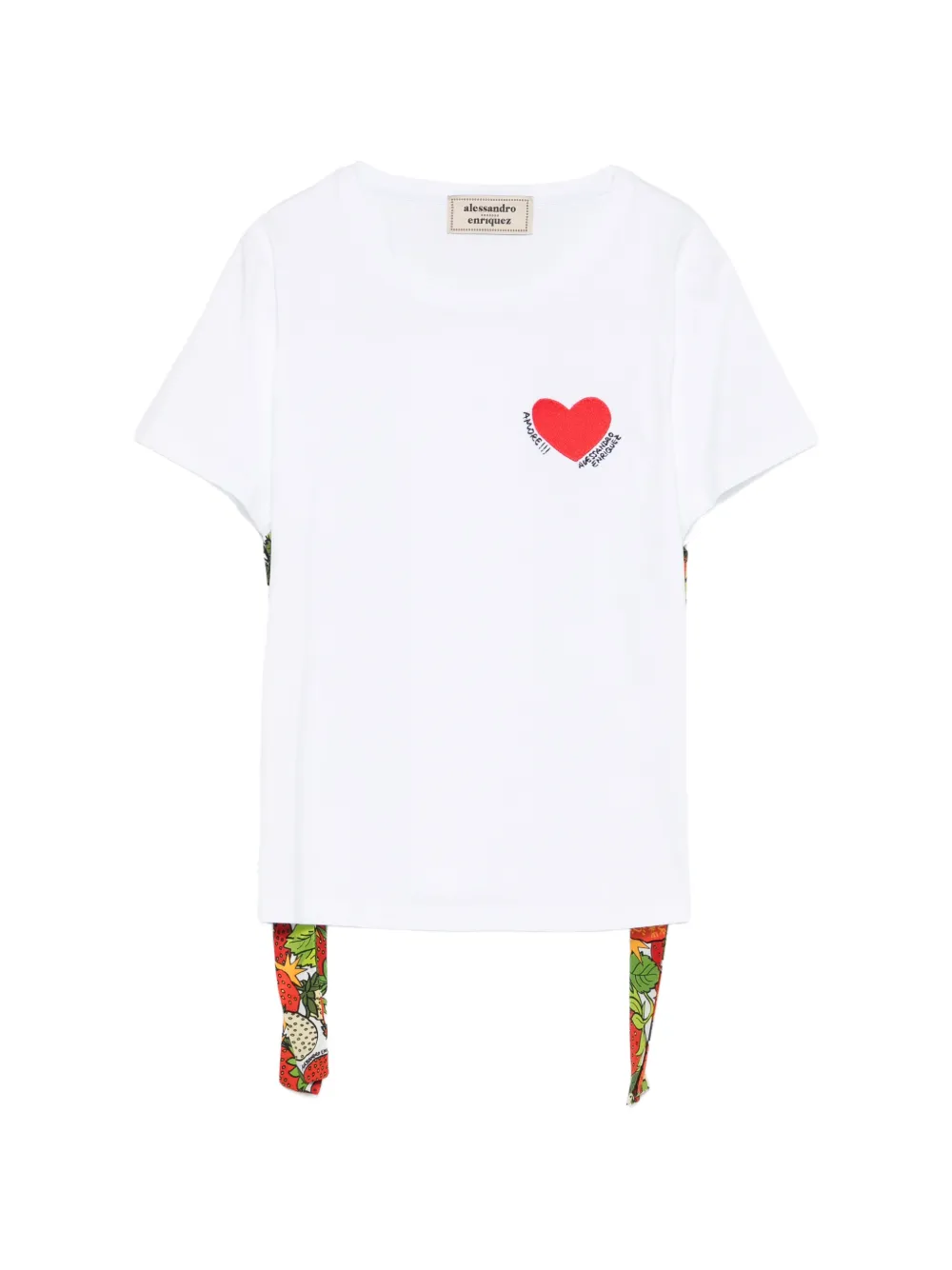 alessandro enriquez logo-embroidered T-shirt - Bianco