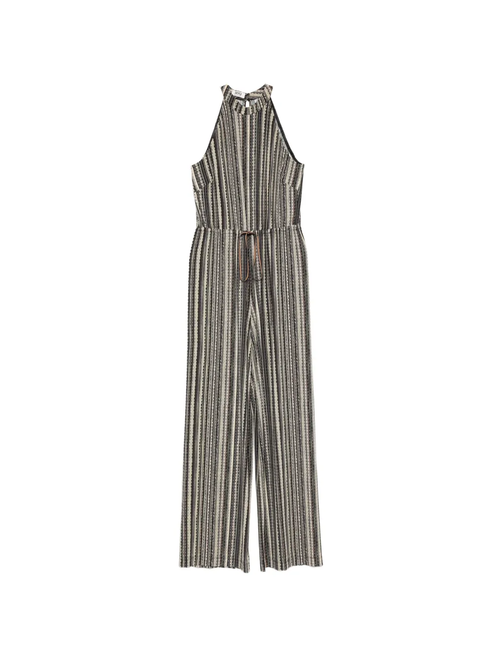 Siyu striped-pattern drawstring-waist jumpsuit - Nero