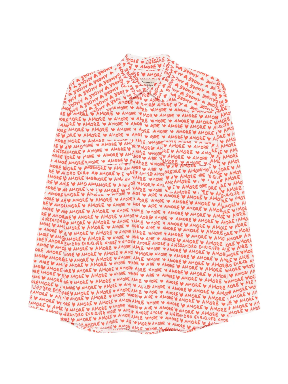 alessandro enriquez amore-pattern shirt - Bianco