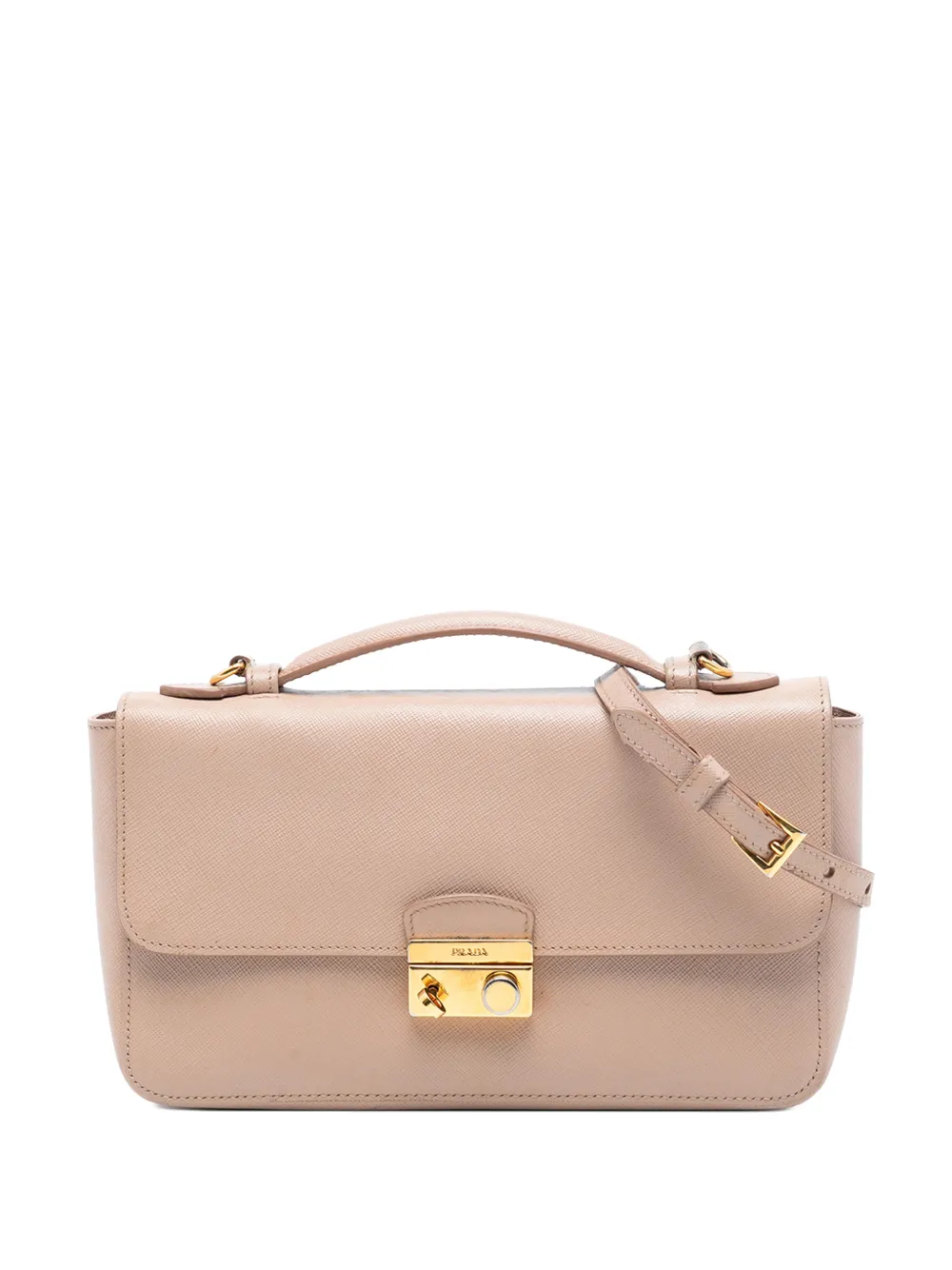 Prada Pre-Owned 2010-2025 Saffiano Sound Lock satchel - Marrone