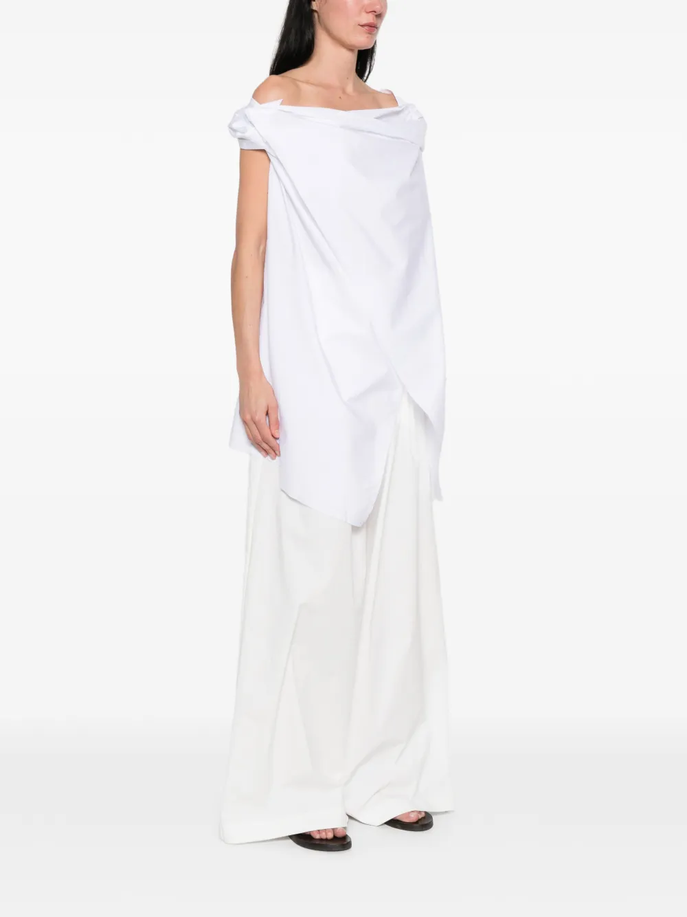  Niccolò Pasqualetti Draped Asymmetric Top - White 