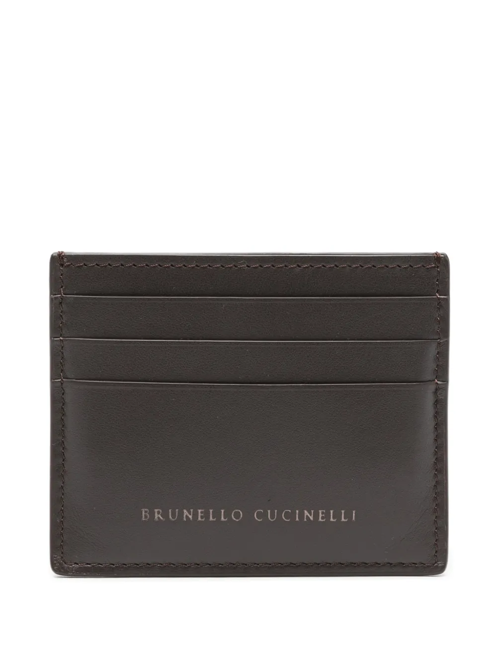 Brunello Cucinelli logo-detail card holder - Marrone