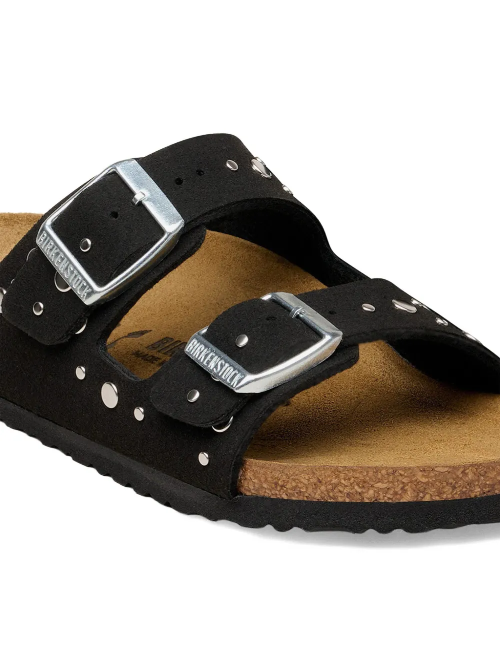 Birkenstock Kids Arizona studded flat sandals Zwart