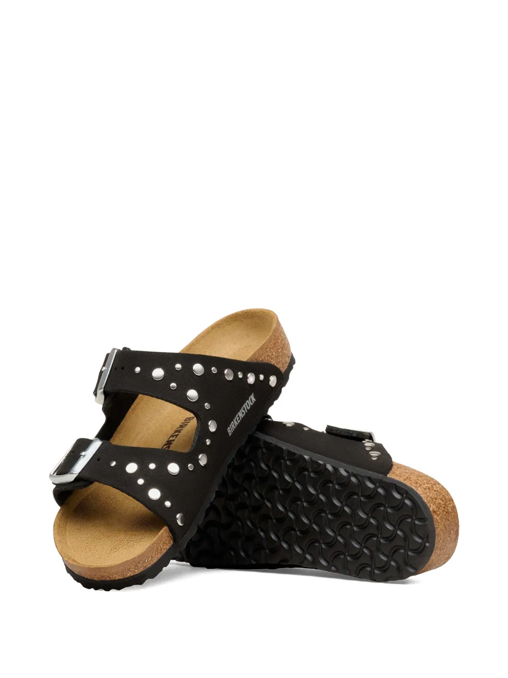 Birkenstock Kids Arizona studded flat sandals Zwart