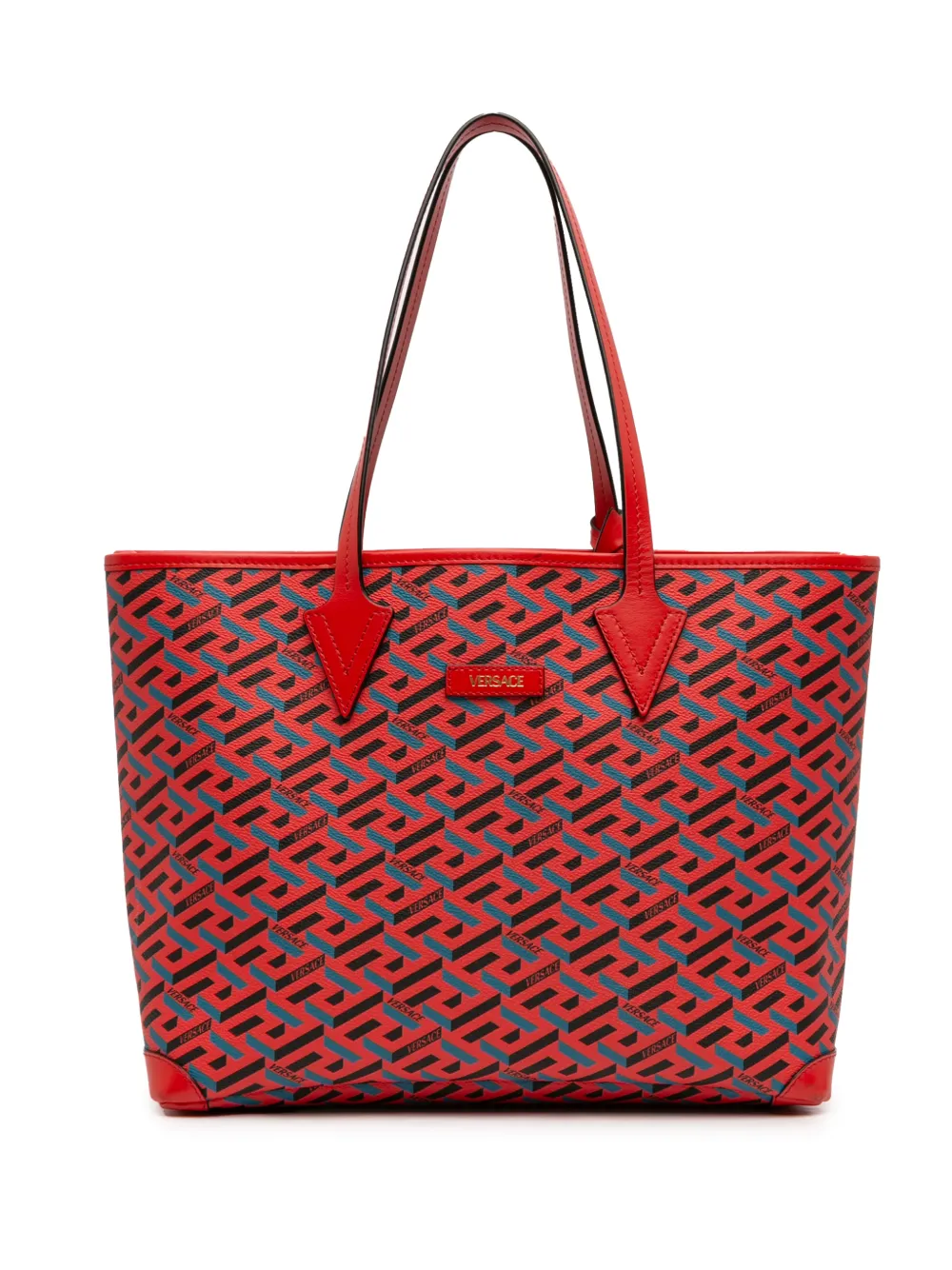 Versace Pre-Owned 2021-2025 Coated Canvas La Greca tote bag - Red