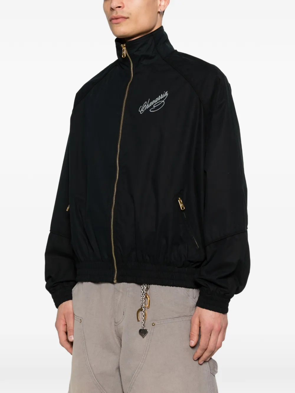  Willy Chavarria Zip-up Track Jacket - Black 