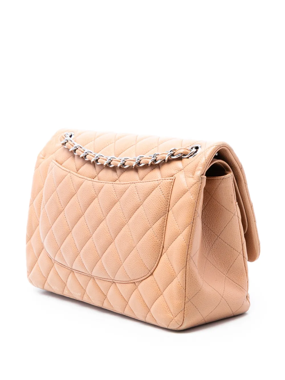  Chanel Pre-owned 2010-2011 Jumbo Classic Caviar Double Flap Shoulder Bag - Brown 