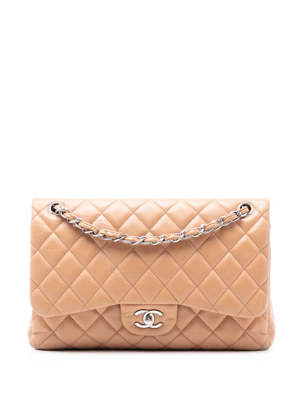 CHANEL Pre-Owned 2010-2011 Jumbo Classic Caviar Double Flap shoulder bag - Marrone