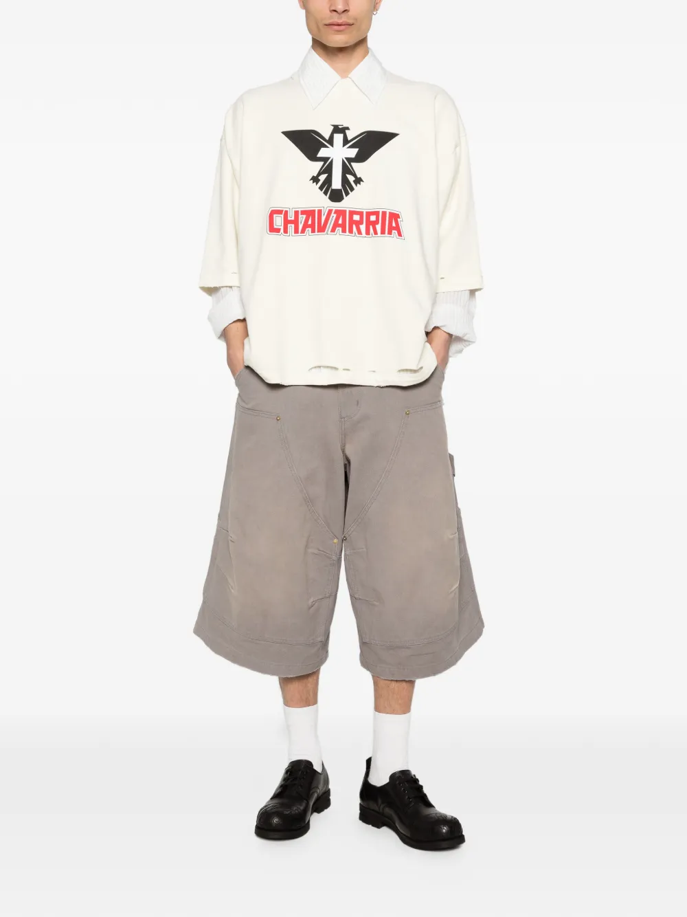 Willy Chavarria graphic-print T-shirt - Toni neutri