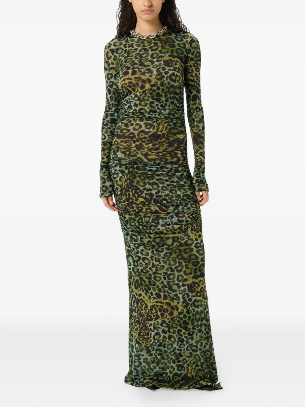 Blumarine Maxi-jurk met ruches Groen
