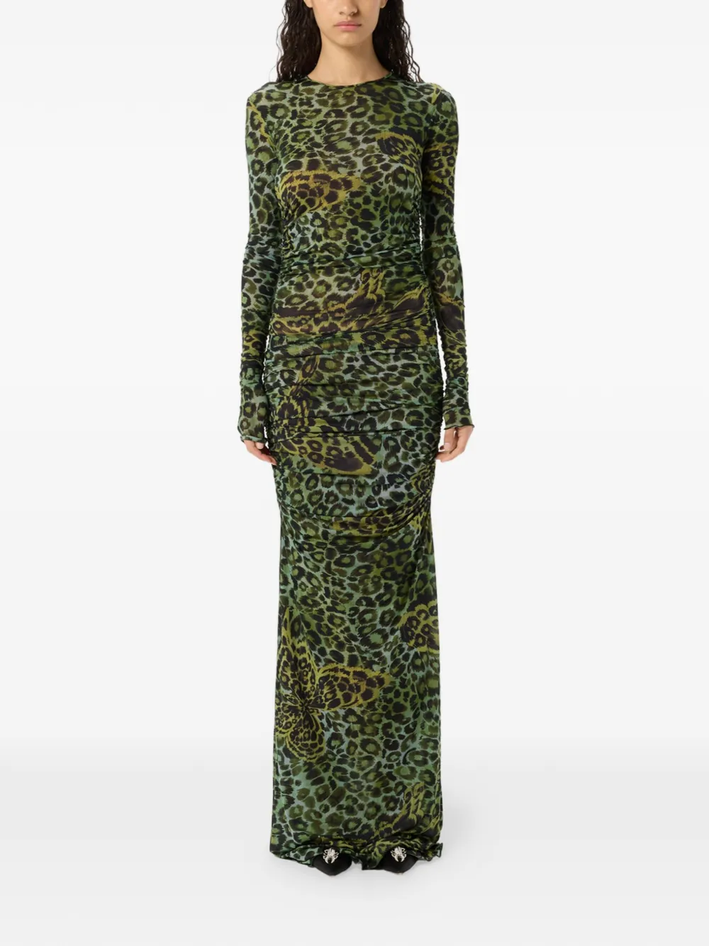 Blumarine Maxi-jurk met ruches Groen