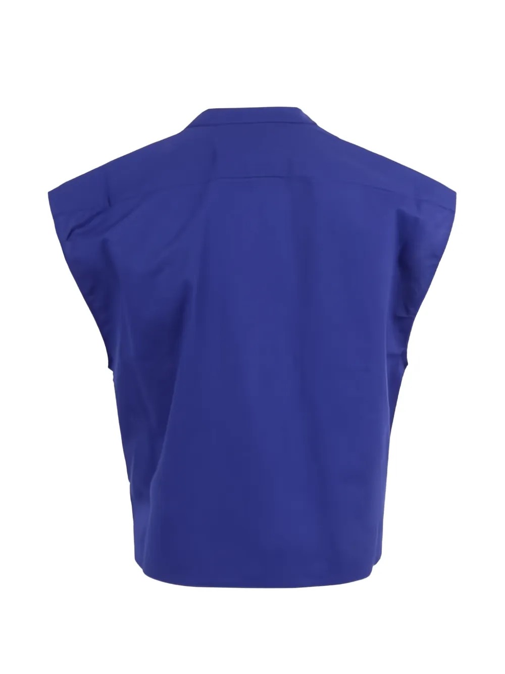  Mii Gaia Collared Appliquéd Top - Blue 