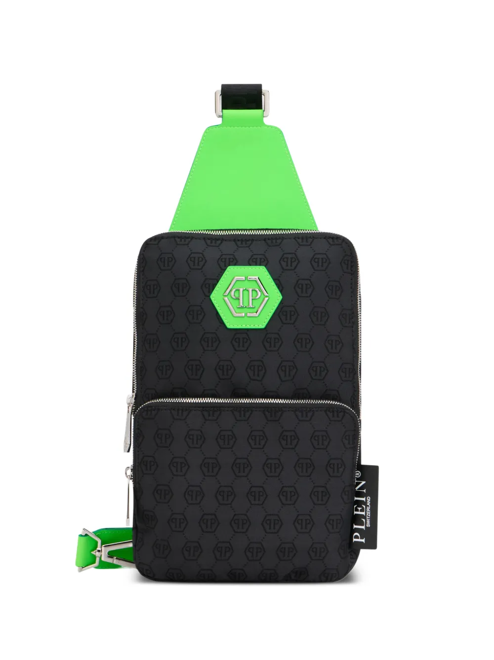 Philipp Plein jacquard monogram messenger bag - Nero