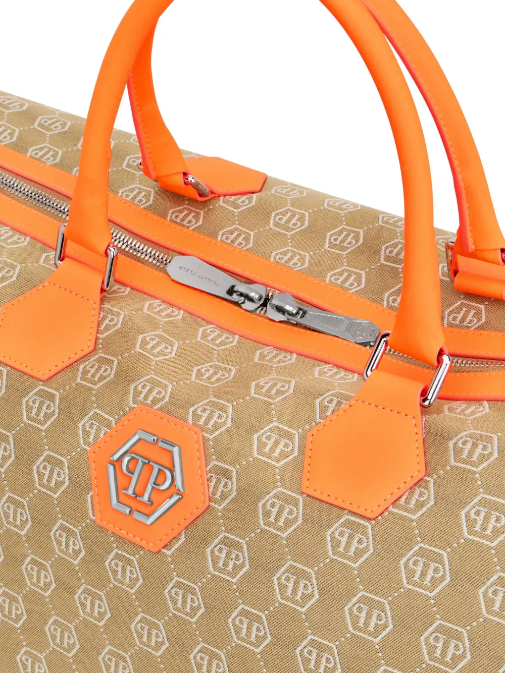 Philipp Plein Weekend reistas met monogram-jacquard Beige