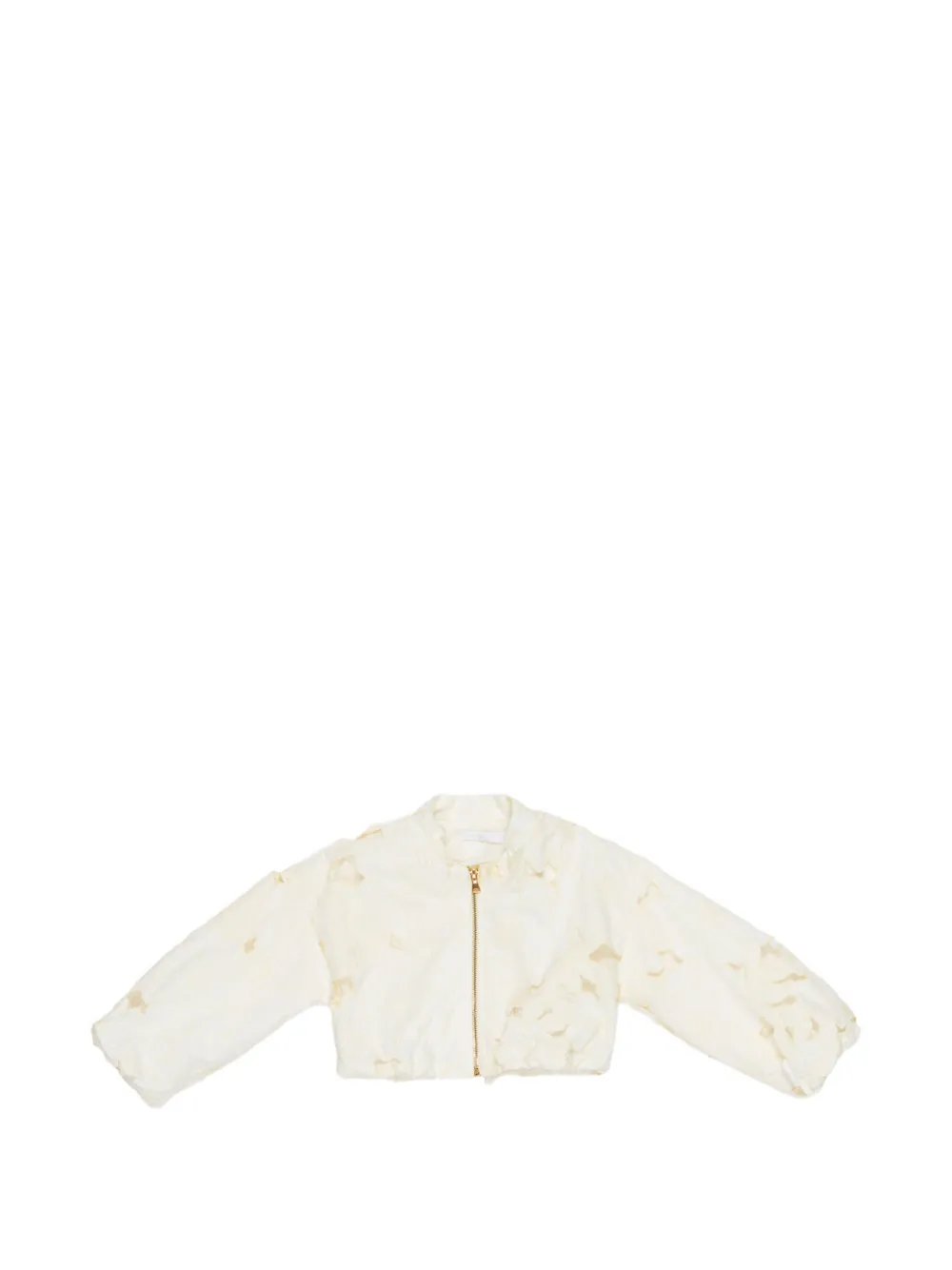 Miss Grant Babies' Floral Cropped Jacket In Neutral