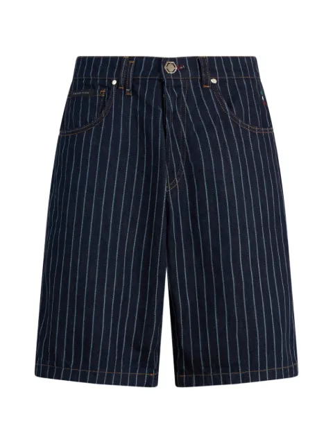 Philipp Plein pinstripe denim shorts