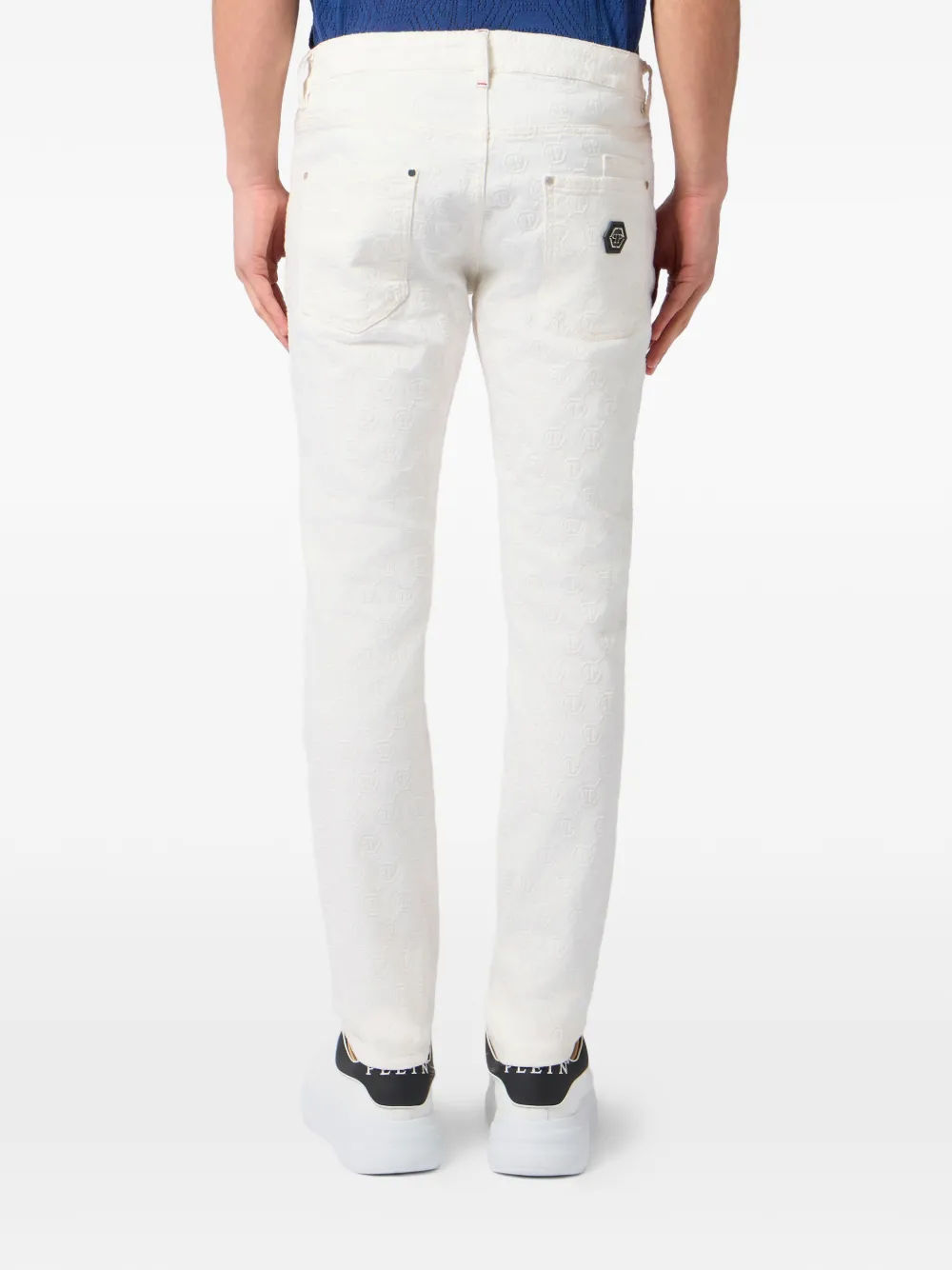 Philipp Plein Jeans met geborduurd monogram Wit